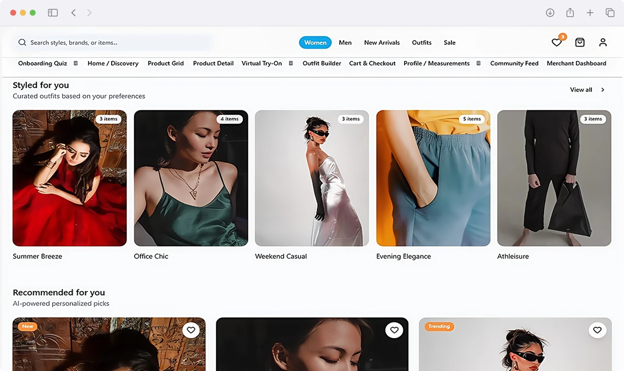 AI Curated Personalized Fashion Recommendation Home Feed