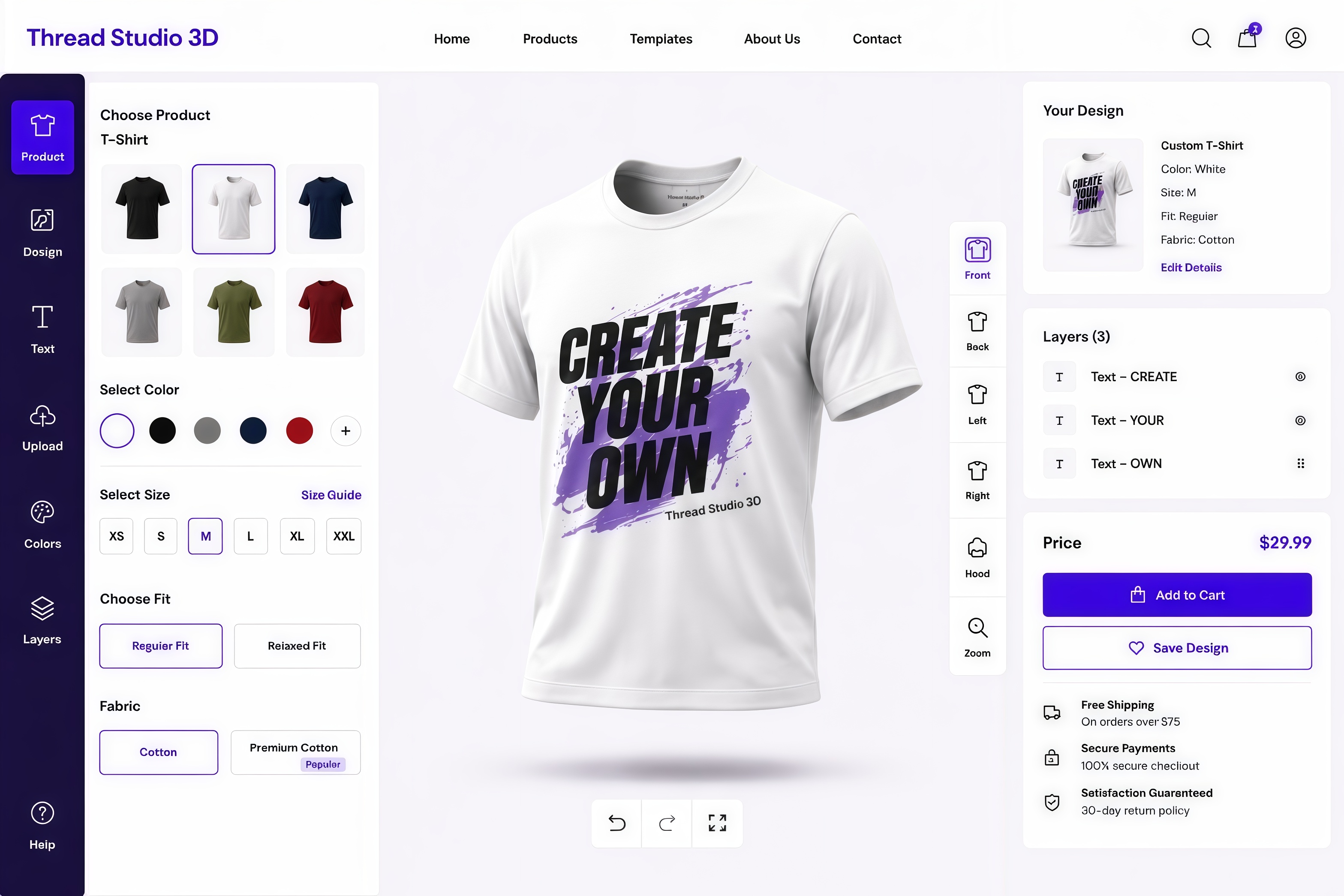 Studio 3D customizer web application