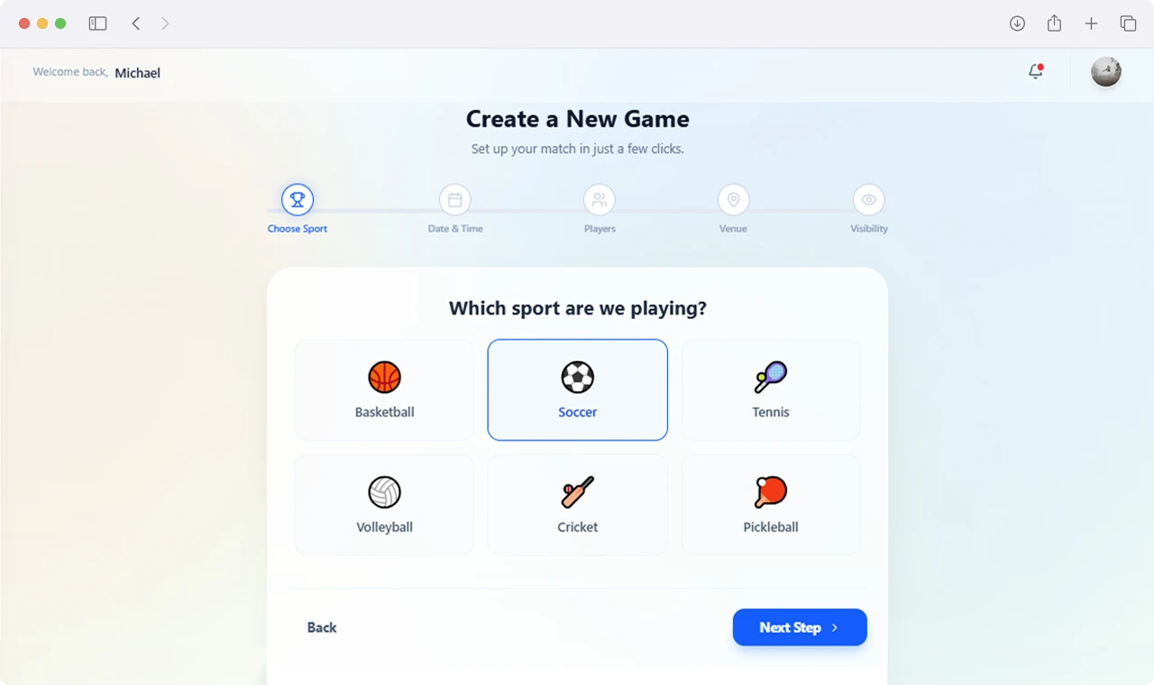 Multi-Sport Community Platform Screenshot 2