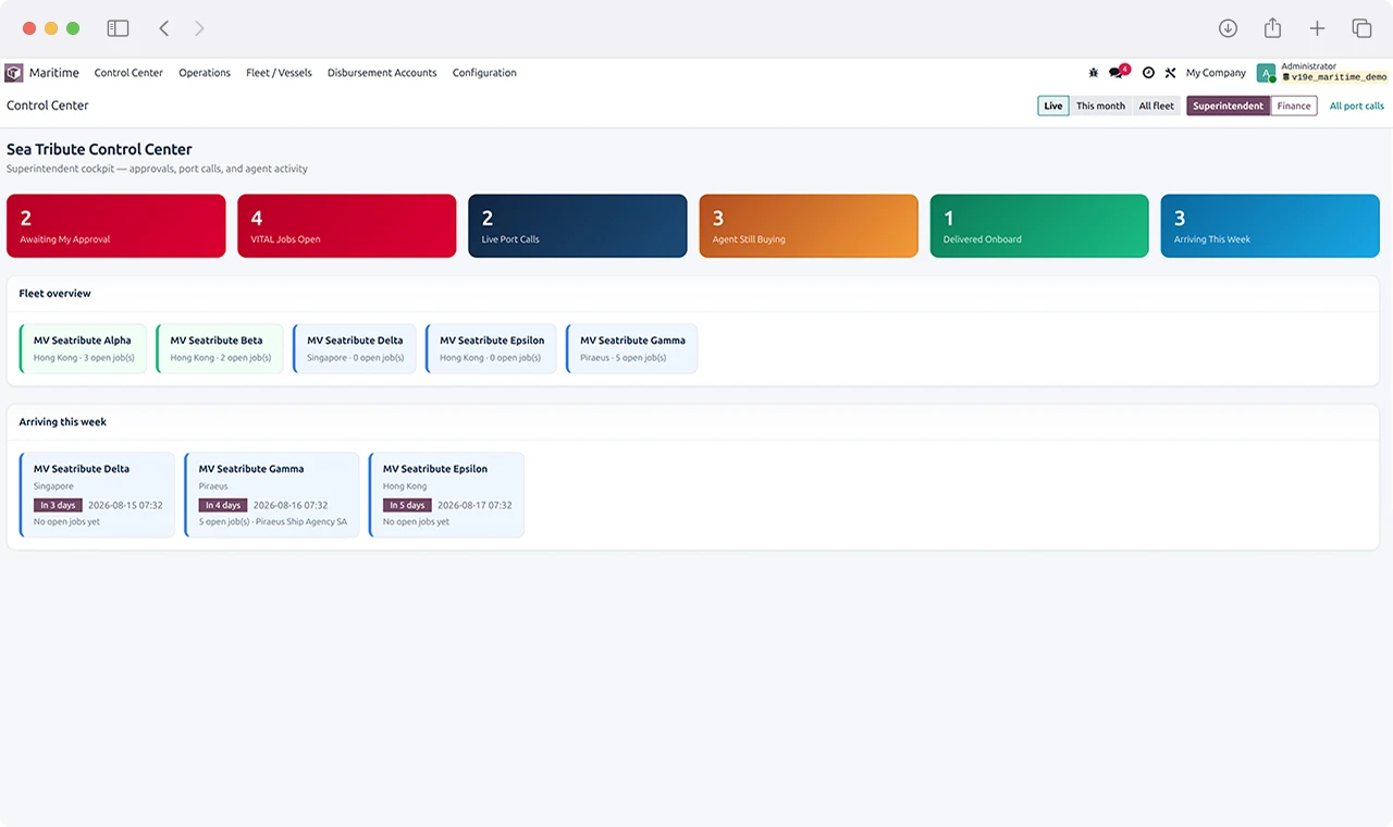 Vessel-Centric Maritime Operations Platform Screenshot 1