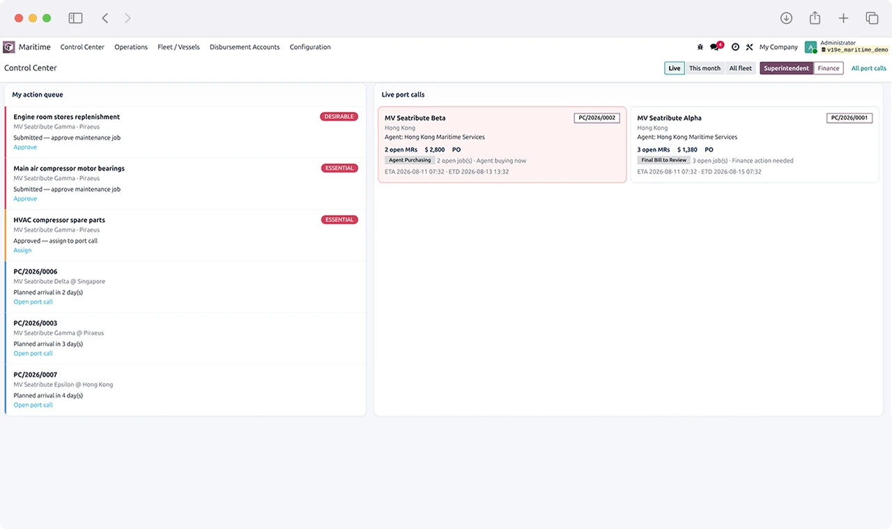 Vessel-Centric Maritime Operations Platform Screenshot 2