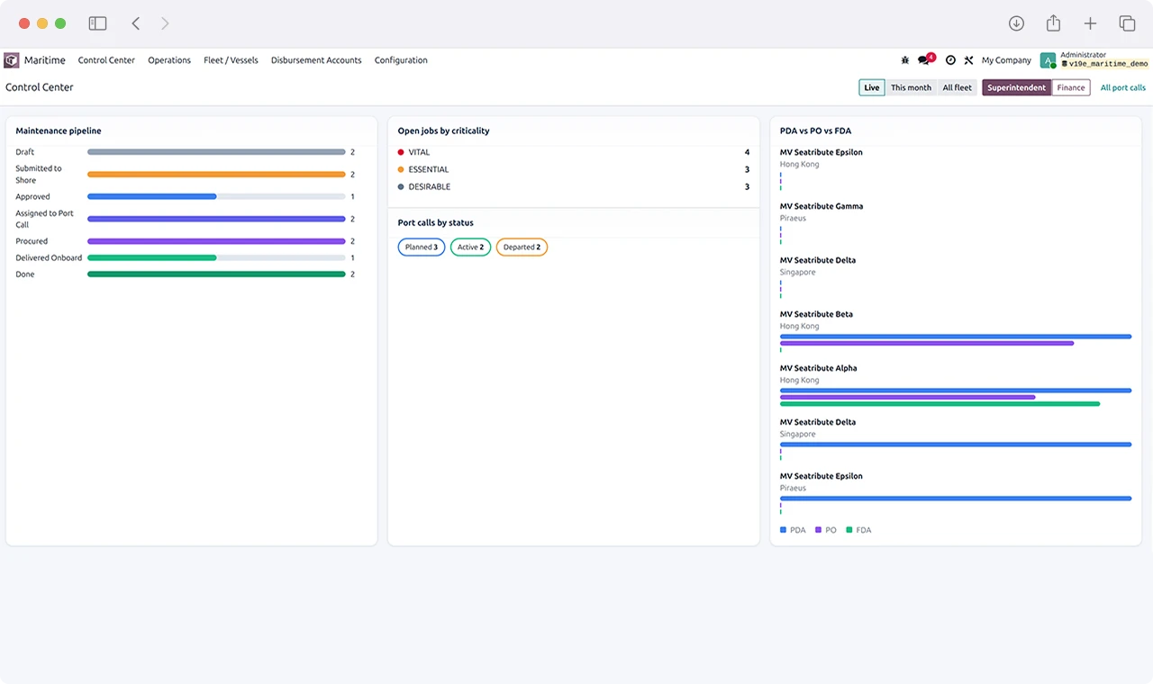 Vessel-Centric Maritime Operations Platform Screenshot 3