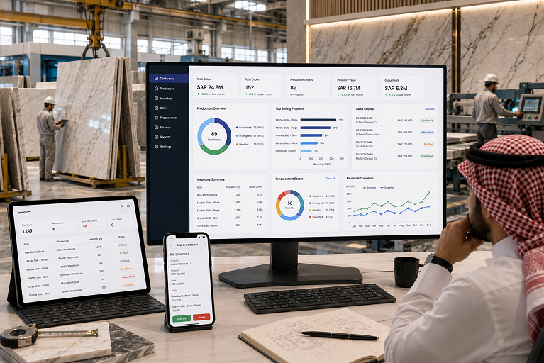 Digital Transformation for a Leading Saudi Arabia Marble & Stone Manufacturer.