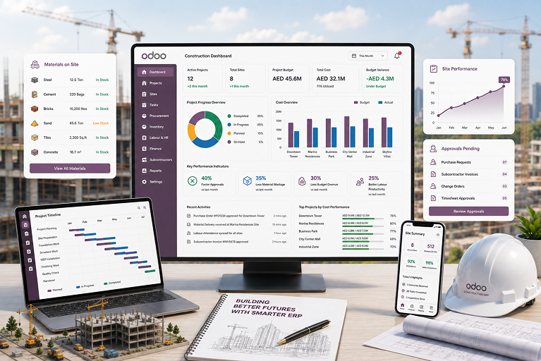 How Odoo ERP Streamlined Multi-Site Construction Projects
