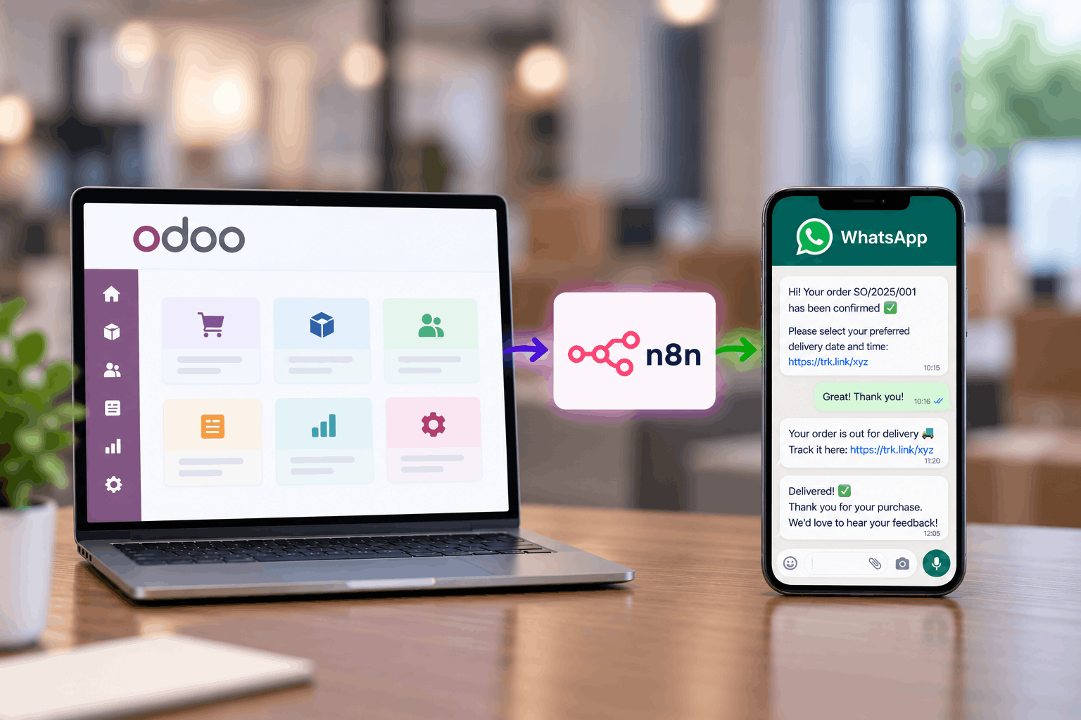 Odoo + WhatsApp Automation with n8n Streamlined Furniture Retail Operations in Mauritius