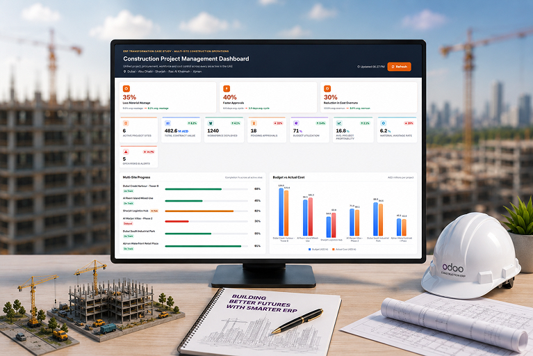 How Odoo ERP Streamlined Multi-Site Construction Projects